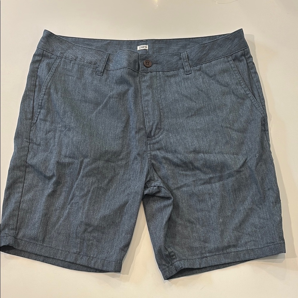 Katin Blue Flat Front Shorts Casual Style